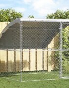vidaXL Кучешка клетка Сребрист 2 x 2 x 2 m Поцинкована стомана