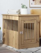 vidaXL Кучешка клетка занаятчийски дъб 55x80x68 см инженерно дърво