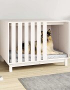 vidaXL Кучешка колиба бяла 100x70x72 см бор масив
