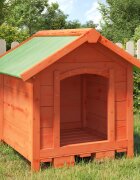 vidaXL Кучешка колиба кафява 65x65x615 см бор масив
