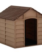 vidaXL Кучешка колиба кафява 71x715x68 см РР