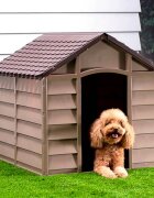 vidaXL Кучешка колиба кафява 86x84x82 см полипропилен