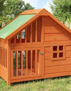 vidaXL Кучешка колиба кафява 96x605x87 см бор масив