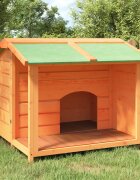 vidaXL Кучешка колиба кафява 96x87x805 см бор масив