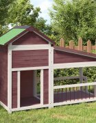 vidaXL Кучешка колиба мока 143x605x109 см бор масив