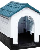 vidaXL Кучешка колиба синя 57x68x66 см полипропилен