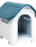 vidaXL Кучешка колиба синя 59x75x66 см полипропилен