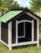 vidaXL Кучешка колиба сива 65x65x615 см бор масив