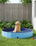 vidaXL Кучешки Басейн Ø300 x 38 см Дебел PVC Синьо
