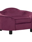 vidaXL Кучешки диван бордо 67x47x36 см плюш