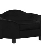 vidaXL Кучешки диван черен 67x47x36 см плюш