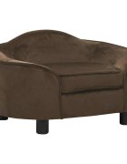 vidaXL Кучешки диван кафяв 67x47x36 см плюш