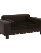 vidaXL Кучешки диван кафяв 81x43x31 см плюш и изкуствена кожа