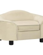 vidaXL Кучешки диван кремав 67x47x36 см плюш