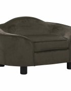 vidaXL Кучешки диван тъмносив 67x47x36 см плюш