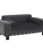 vidaXL Кучешки диван тъмносив 81x43x31 см плюш и изкуствена кожа
