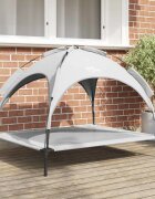 vidaXL Кучешко легло 104 x 86 x 845 см Стомана Сребристо сиво