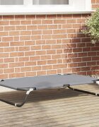 vidaXL Кучешко легло 105 x 65 x 18 см Стомана Светлосиво