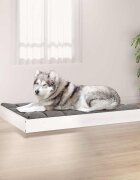 vidaXL Кучешко легло бяло 1015x74x9 см борова дървесина масив