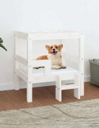 vidaXL Кучешко легло бяло 555x535x60 см борова дървесина масив