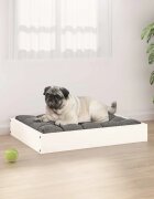 vidaXL Кучешко легло бяло 615x49x9 см борова дървесина масив