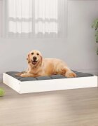 vidaXL Кучешко легло бяло 715x54x9 см борова дървесина масив