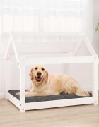 vidaXL Кучешко легло бяло 81x60x70 см борова дървесина масив