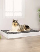 vidaXL Кучешко легло бяло 915x64x9 см борова дървесина масив