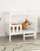 vidaXL Кучешко легло бяло 955x735x90 см борова дървесина масив