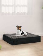 vidaXL Кучешко легло черно 515x44x9 см борова дървесина масив