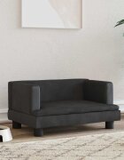 vidaXL Кучешко легло черно 60x40x30 см кадифе