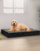 vidaXL Кучешко легло черно 715x54x9 см борова дървесина масив