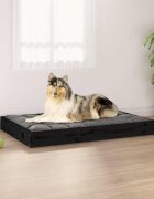 vidaXL Кучешко легло черно 915x64x9 см борова дървесина масив