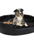 vidaXL Кучешко легло черно 99x89x21 см плюш и изкуствена кожа