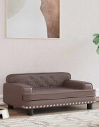 vidaXL Кучешко легло Кафяв 70x45x30 см изкуствена кожа