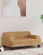 vidaXL Кучешко легло Кафяв 70x45x30 см кадифе