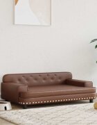 vidaXL Кучешко легло Кафяв 90x53x30 см изкуствена кожа