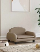 vidaXL Кучешко легло капучино 50x40x30 см изкуствена кожа