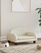 vidaXL Кучешко легло кремаво 50x40x30 см изкуствена кожа