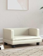 vidaXL Кучешко легло кремаво 60x40x30 см изкуствена кожа