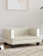 vidaXL Кучешко легло кремаво 60x40x30 см кадифе