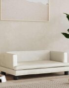 vidaXL Кучешко легло Кремаво 80x45x30 см кадифе