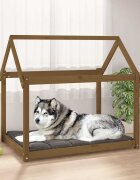 vidaXL Кучешко легло меденокафяво 111x80x100 см бор масив