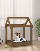 vidaXL Кучешко легло меденокафяво 61x50x70 см бор масив