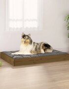 vidaXL Кучешко легло меденокафяво 915x64x9 см бор масив