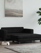 vidaXL Кучешко легло с разширение черно 100x50x30 см кадифе