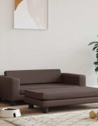vidaXL Кучешко легло с разширение кафяво 100x50x30 см изкуствена кожа
