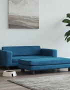 vidaXL Кучешко легло с разширение синьо 100x50x30 см кадифе