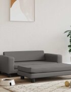 vidaXL Кучешко легло с разширение сиво 100x50x30 см изкуствена кожа