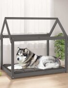vidaXL Кучешко легло сиво 111x80x100 см борова дървесина масив